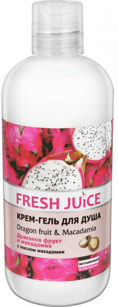Гели для душа крем-гель для душа "драконов фрукт и макадамия" fresh juice, 500 мл