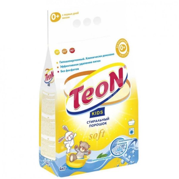 Для стирки стиральный порошок kids teon, 4 кг