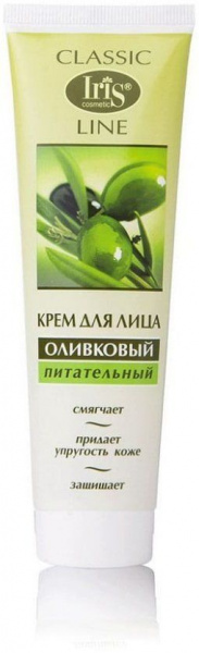 Кремы питательный оливковый крем для лица "classic line" iris, 100 мл