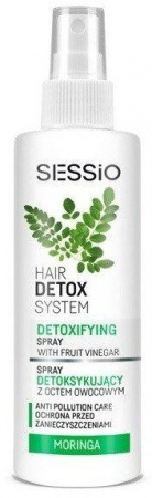 Уход за волосами sessio hair detox system детоксицирующий спрей с фруктовым уксусом "моринга", 200 мл