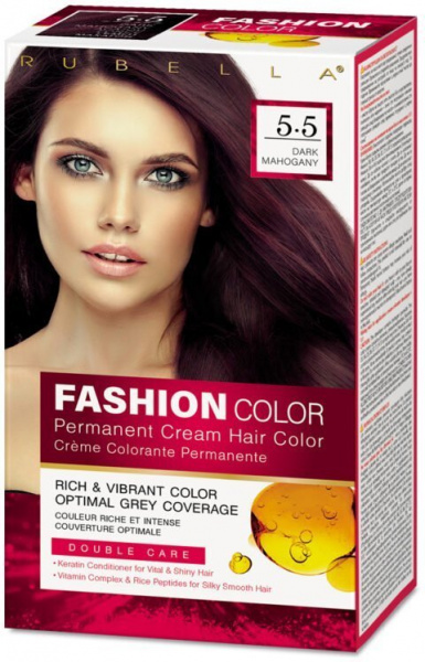 Окрашивание волос стойкая крем-краска для волос rubella fashion color 5.5 темный махагон, 50 мл