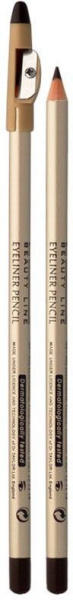 Для глаз и бровей карандаш для глаз с точилкой "eyeliner pencil" black eveline, 1,2 г