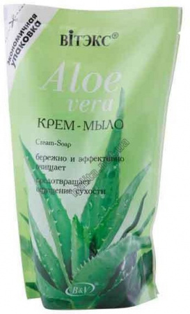 Мыло витэкс крем-мыло "aloe vera", дой-пак, 470 мл