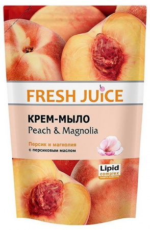 Мыло fresh juice крем-мыло "peach & magnolia" с персиковым маслом, эконом-упаковка, 460 мл