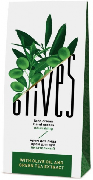 Подарочные наборы подарочный набор olives для женщин - крем для рук 40 мл + питательный крем для лица 50 мл