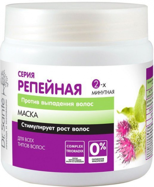Маски dr. sante репейная серия маска против выпадения волос для всех типов волос, 500 мл