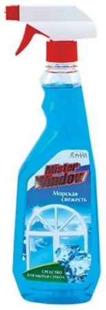 Для очистки поверхностей средство для мытья стекол mister window морская свежесть romax, 750 мл