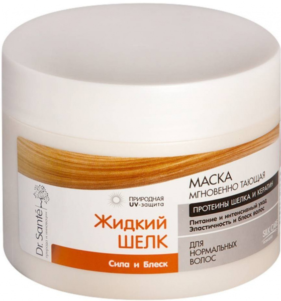 Маски dr. sante маска сила и блеск жидкий шелк, 300 мл