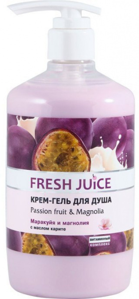 Гели для душа крем-гель для душа "маракуйя и магнолия" fresh juice, 750 мл