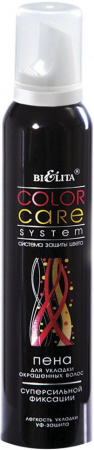 Стайлинг белита color care system пена для укладки окрашенных волос суперсильной фиксации, 200 мл