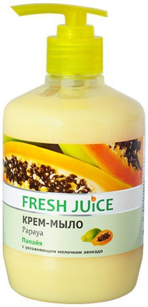 Мыло крем-мыло с дозатором "papaya" fresh juice, 460 мл