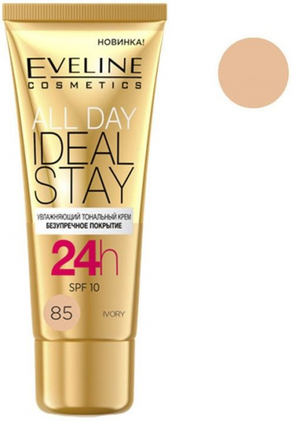 Для лица увлажняющий, тональный крем "all day ideal stay" eveline, 30 мл, №85 ivory