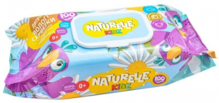 Антисептики влажные салфетки детские ромашка с клапаном naturelle kidz, 100 шт