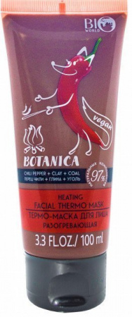 Маски для лица термо-маска для лица разогревающая "botanika" bio world, 100 мл
