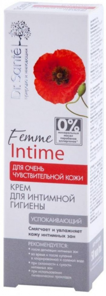 Кремы, масла, молочко для тела крем для интимной гигиены "успокаивающий" dr.sante, 50 мл