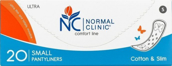 Интимная гигиена прокладки ежедневные normal ultra cotton & slim small (150 мм) в картонной коробке normal clinic, 20 шт