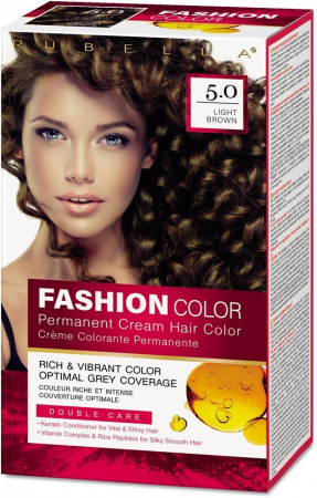 Окрашивание волос стойкая крем-краска для волос rubella fashion color 5.0 светло-коричневый, 50 мл