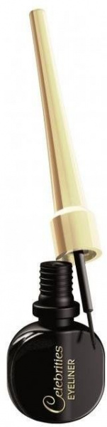 Для глаз и бровей водостойкая подводка для глаз celebrities eyeliner black eveline, 3 мл