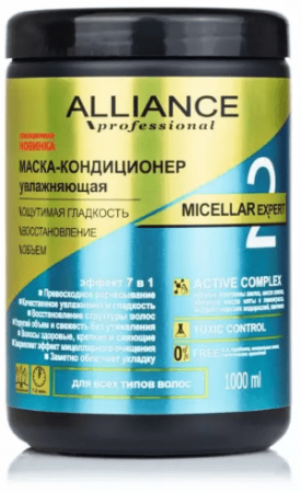Маски alliance professional маска-кондиционер для всех типов волос, увлажняющая "micellar expert", 1 л