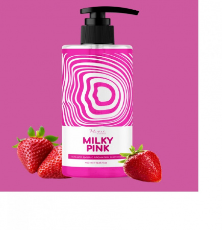 Гели для душа крем-гель для душа с ароматом земляники milky pink marieé la cosmétique global chemical, 460 мл