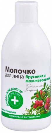 Очищение и умывание домашний доктор молочко для лица "брусника и можжевельник", 300 мл
