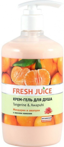 Гели для душа крем-гель для душа "мандарин и авапухи" fresh juice, 750 мл