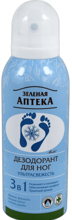 Против запаха дезодорант для ног "ультрасвежесть" зеленая аптека, 150 мл