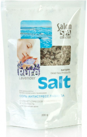 Пена, соль, масло для ванн salon spa collection соль "антистресс" с лавандой, 200 г
