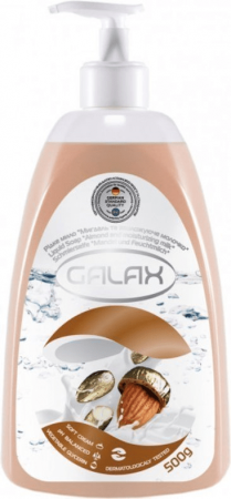 Мыло жидкое мыло "миндаль и увлажняющее молочко" galax, 500 мл