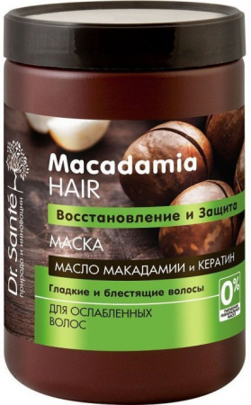 Маски dr.sante macadamia hair маска "восстанвление и защита" для ослабленных волос, 1000 мл