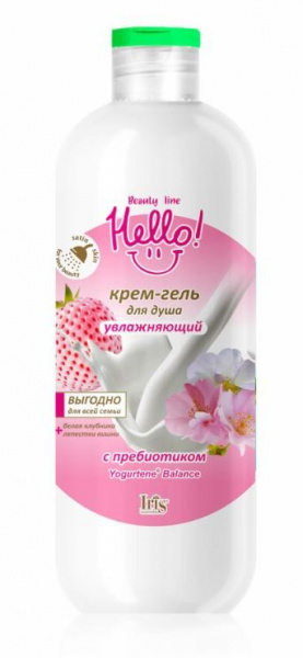Гели для душа крем-гель для душа увлажняющий hello beauty line iris, 500 мл
