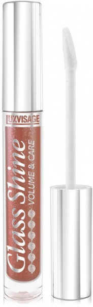 Для губ блеск для губ glass shine тон 19 коричневый с перламутром luxvisage, 3 г