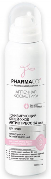 Увлажнение и питание витэкс pharmacos тонизирующий спрей-уход для лица "антистресс 24 часа", 150 мл