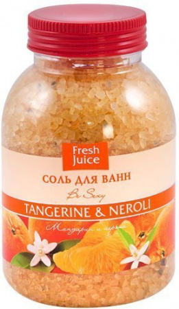 Пена, соль, масло для ванн соль для ванн тангерин и нероли fresh juice, 1100 г