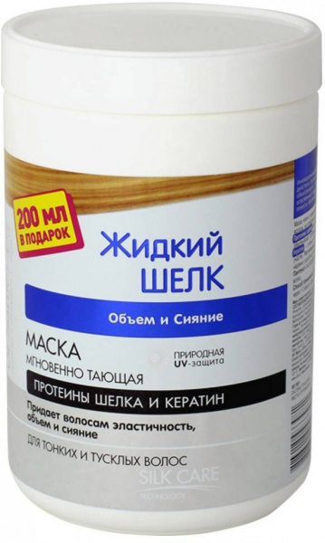 Маски маска объем и сияние жидкий шелк dr.sante, 1000 мл