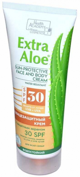 Солнцезащитная линия vilsen extra aloe крем солнцезащитный spf30 водостойкий для всей семьи, 100 мл