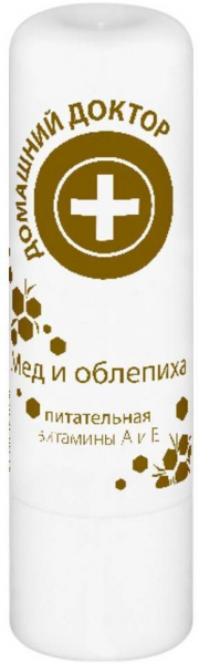 Для губ помада гигиеническая "мед и облепиха" домашний доктор, 3,6 г