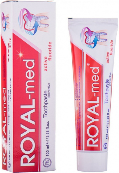 Зубные пасты зубная паста royal-med активный фтор royal-med, 100 мл