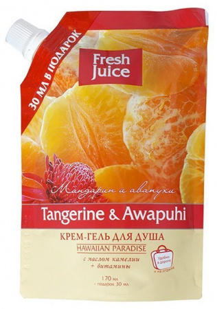 Гели для душа крем-гель для душа "мандарин и авапухи" fresh juice, дой-пак, 200 мл