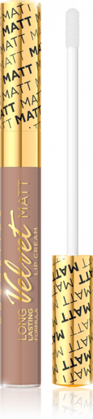 Для губ жидкая матовая губная помада "velvet matt" eveline, 9 мл, №418