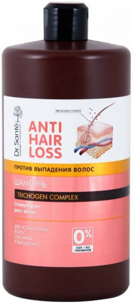 Шампуни dr. sante anti hair loss шампунь против выпадения волос trichogen complex, 1000 мл